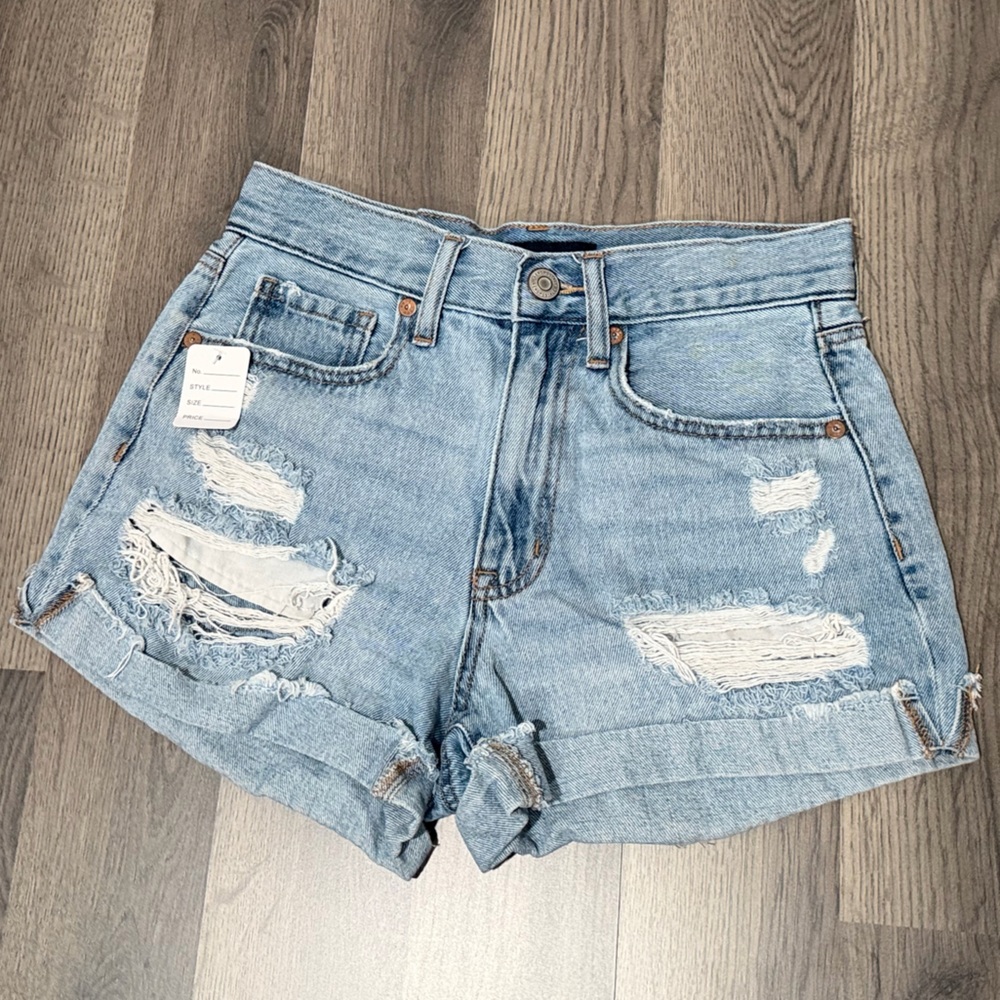 Aeropostale Light Blue Distressed Jean Shorts
